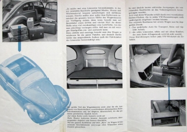 Volkswagen Beetle Modelprogram 1955 "Spezialitaeten fuer den Kaufmann" Carbrochure (1677)